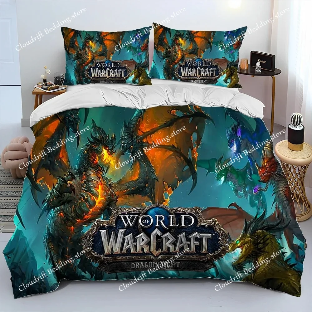 

World of Warcraft,WOW ,Game Gamer Comforter Bedding Set,Duvet Cover Bed Set Quilt Cover Pillowcase,king Queen Size Bedding Set