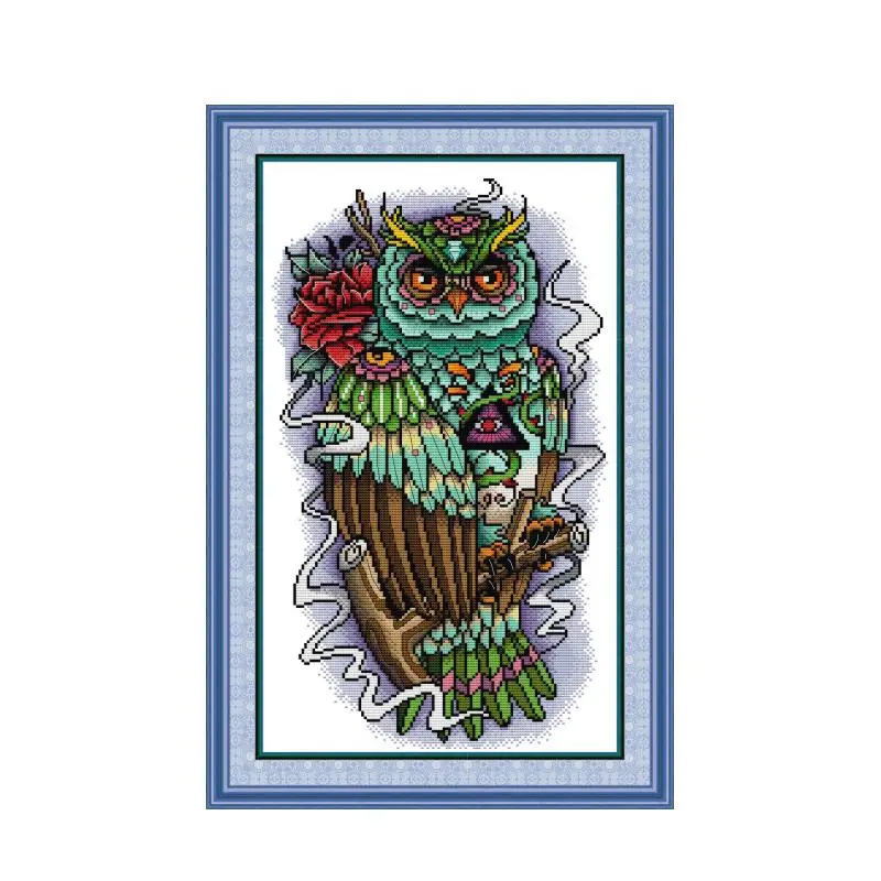 

Owl 15 cross stitch kit cartoon 14ct 11ct count print canvas stitches embroidery DIY handmade needlework