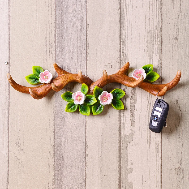 خطافات جدارية على شكل قرن الوعل، رف معطف إبداعي، شماعات مفاتيح عتيقة لمتاجر ملابس غرفة النوم، منظم ريفي مثبت على الحائط #2