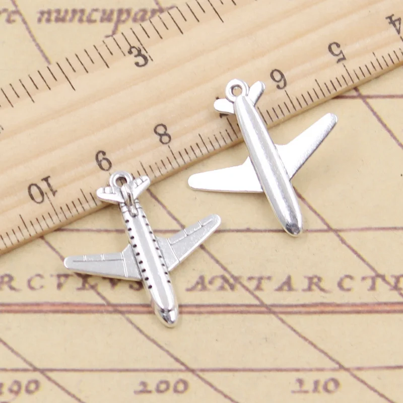 10pcs Charms Passenger Plane Airplane 26x25mm Tibetan Silver Color Pendants Antique Jewelry Making DIY Handmade Craft