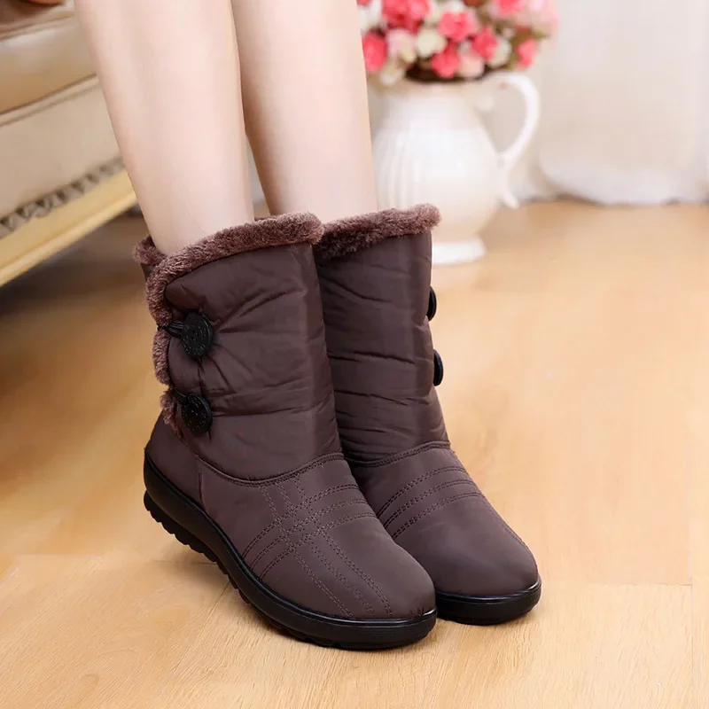 BEYARNEWinter Shoes for Women Snow Boots for Women Warm ankle boots waterproof wedges plush platform ladies Women Boots Winter