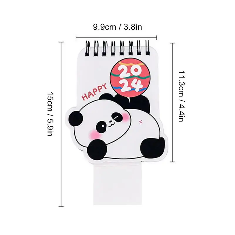 Kalender meja kecil, kalender Bulanan dari Juni 2023 Desember 2024, kalender kecil dengan desain panda lucu kalender Desktop portabel