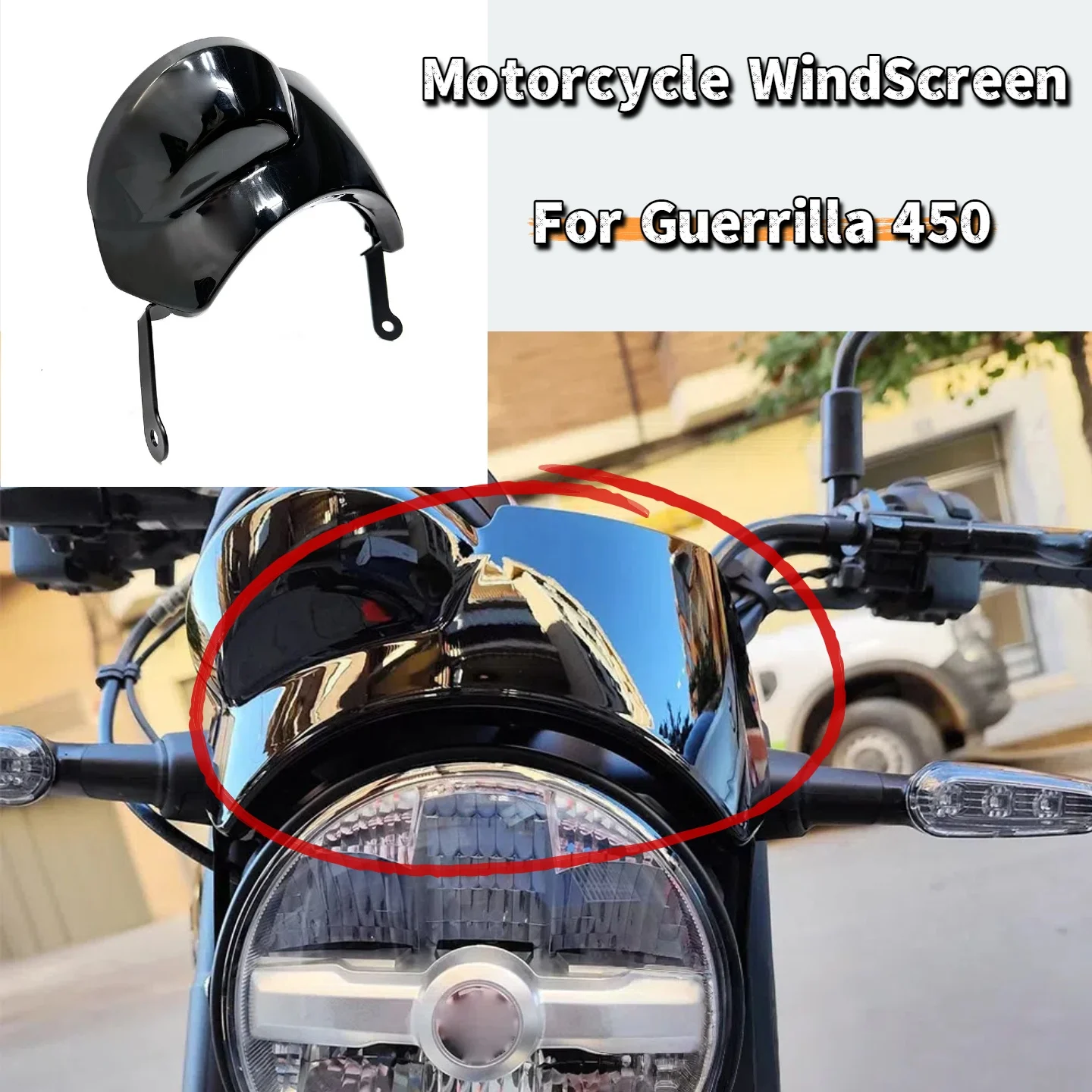 جديد لـ guerrilla450 2024 2025 الزجاج الأمامي للدراجات النارية منحرف الهواء ظلة Guerrilla #1
