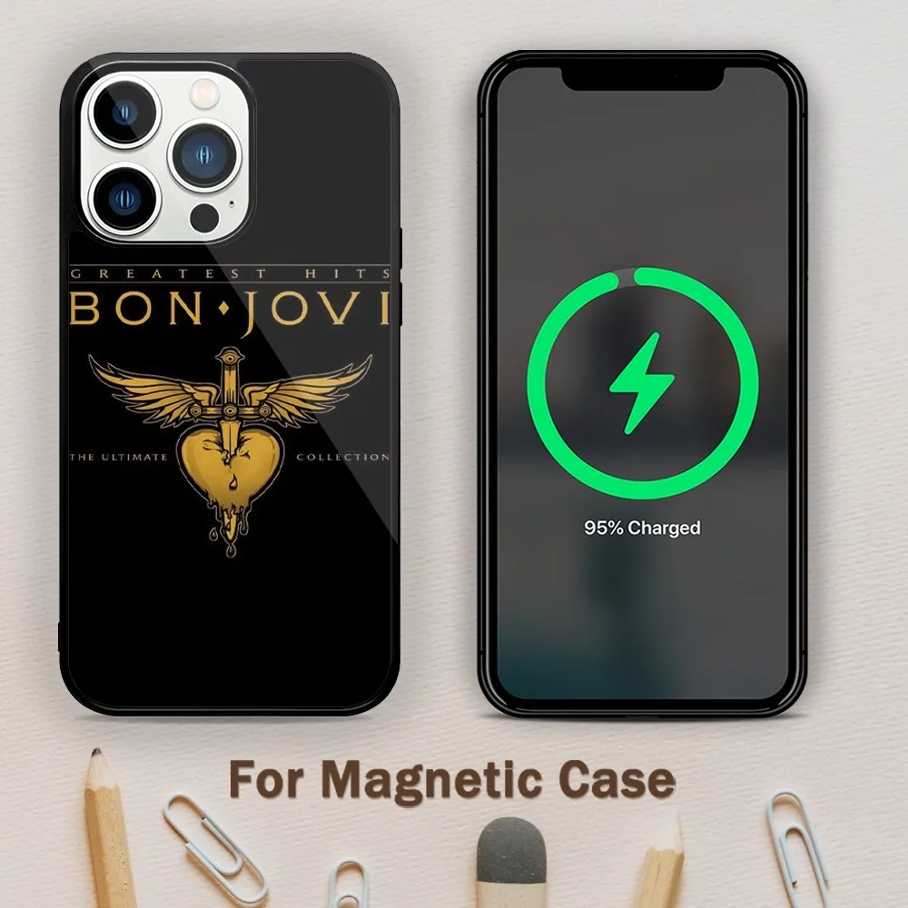 B-Bon J-Jovi Band Phone Case For Magnetic Attraction iPhone 11 12 13 14 15 Mini Pro XS Max X S Plus XR Shell