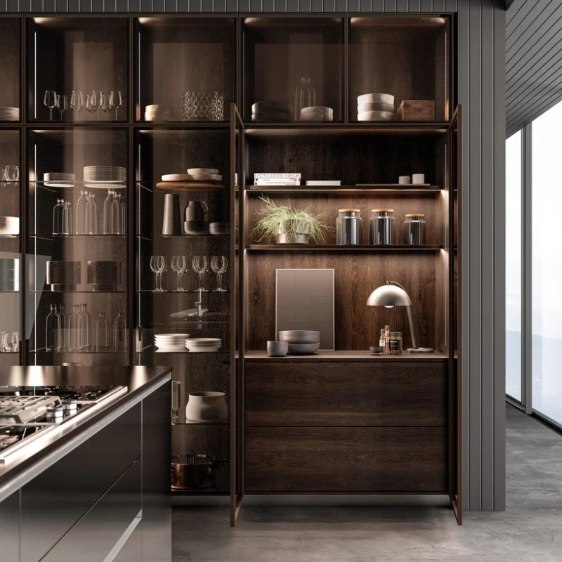 Modern Eco-Friendly Durable Home Bar Furniture, Stainless Steel Wine Cabinet and Rack, Living Room Storage Solution