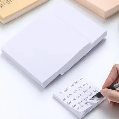 

3Pcs Memo Pads Self Stick Adhesive Note Pads Office Supplies Portable White Blank Note Paper