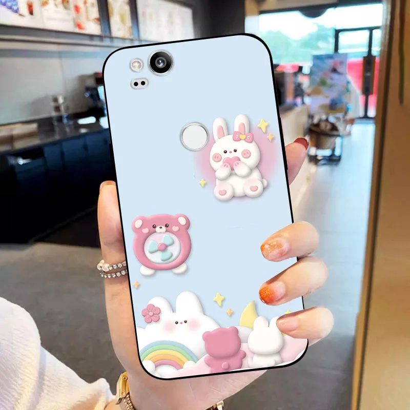 Untuk Google Pixel 2 casing Fundas penutup belakang silikon lunak untuk Google Pixel 2 casing ponsel modis TPU antiguncangan cangkang Coque