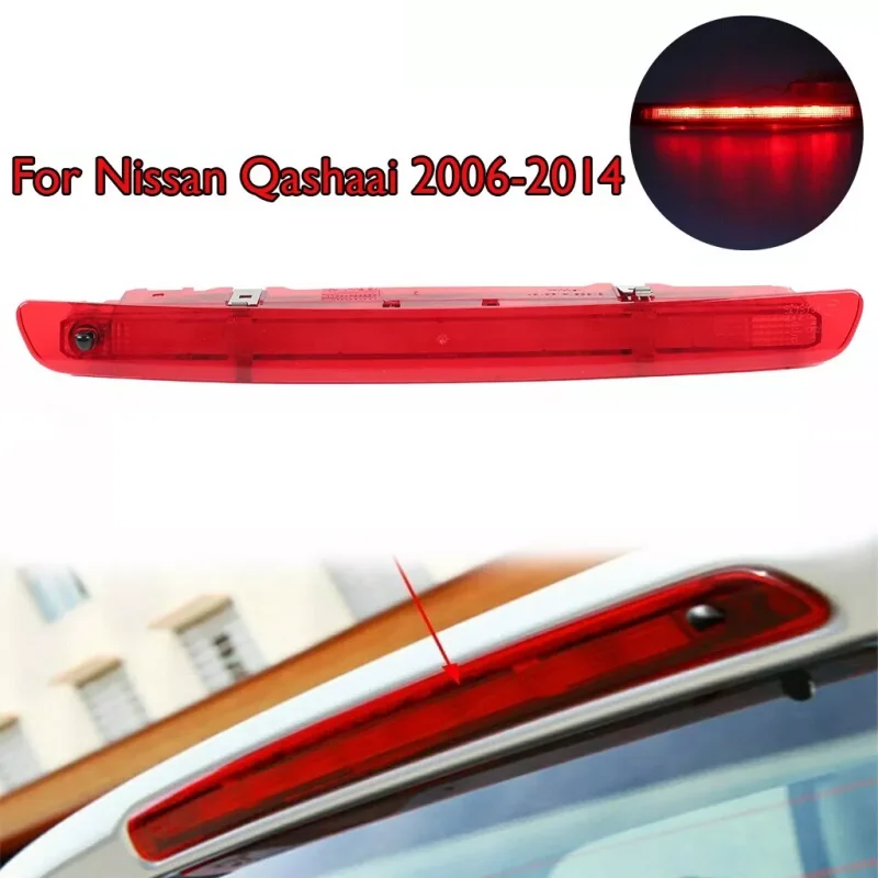 For Nissan Qashqai +2 J10 2007-2015 Car Rear Tail LED 3rd Third Brake Light High Level Mount Stop Turn Signal Lamp Car Lights