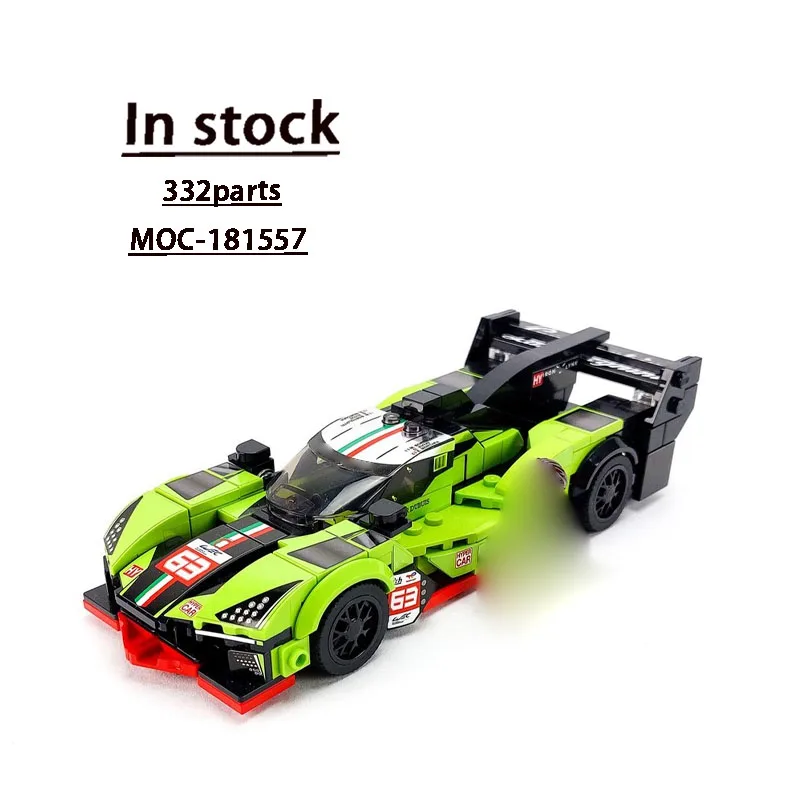 MOC-181557 New SC63 Sports Racing Car Building Block Model, 332 Pieces, Boys' Children's Birthday Building Block Toy Gift