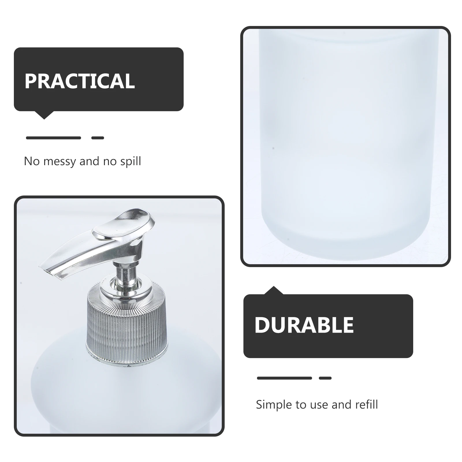 

Stainless Steel Soap Dispenser Liquid Pump Manual Wall Mounted Thick Glass Bottle Large Capacity Bathroom Kitchen for Home