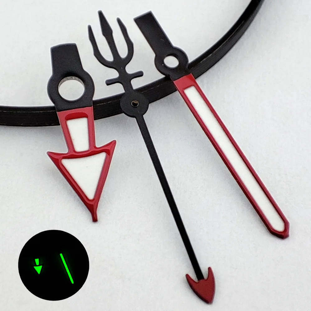 NH35 hands Sea King Trident hands Green luminous hands suitable for NH35 NH36 NH38 movement watch parts replacement accessories