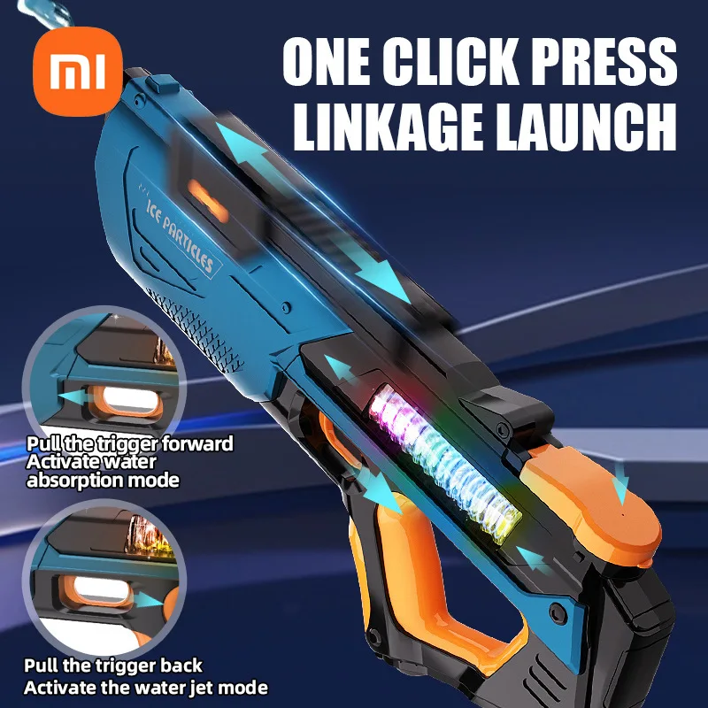 لعبة مسدس مياه كهربائي جديد من Xiaomi Mijia، مسدس أوتوماتيكي لامتصاص الماء، ضغط عالي، قدرة عالية، مسدس أطفال نبضي مع ضوء