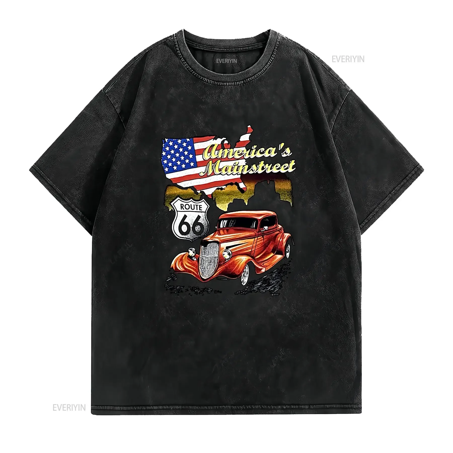 Vintage 90s America s Main Street Car T Shirt Made In USA Size Large vintage Washed designer clothes Comfortable Unisex