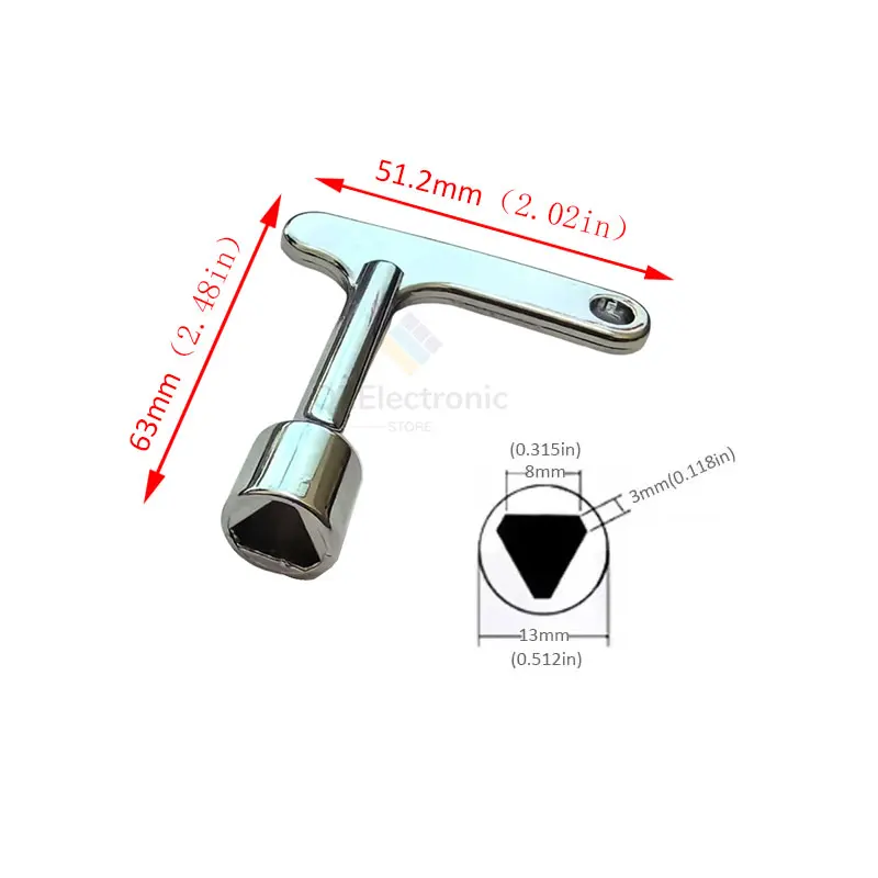 Elevator Emergency Lift Door Release Lock Key Zinc Alloy Spanner Key Utility Service Key Triangular Key Universa Key Lock JJ4077