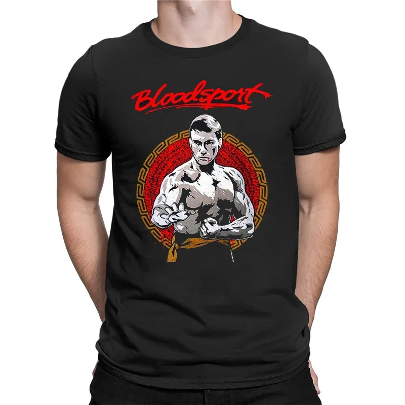 

cool Van Damme Bloodsport Classic Movie T-shirt Men fighting New Short-sleev Fashion Loose Breathable T Shirts Tops Hipster