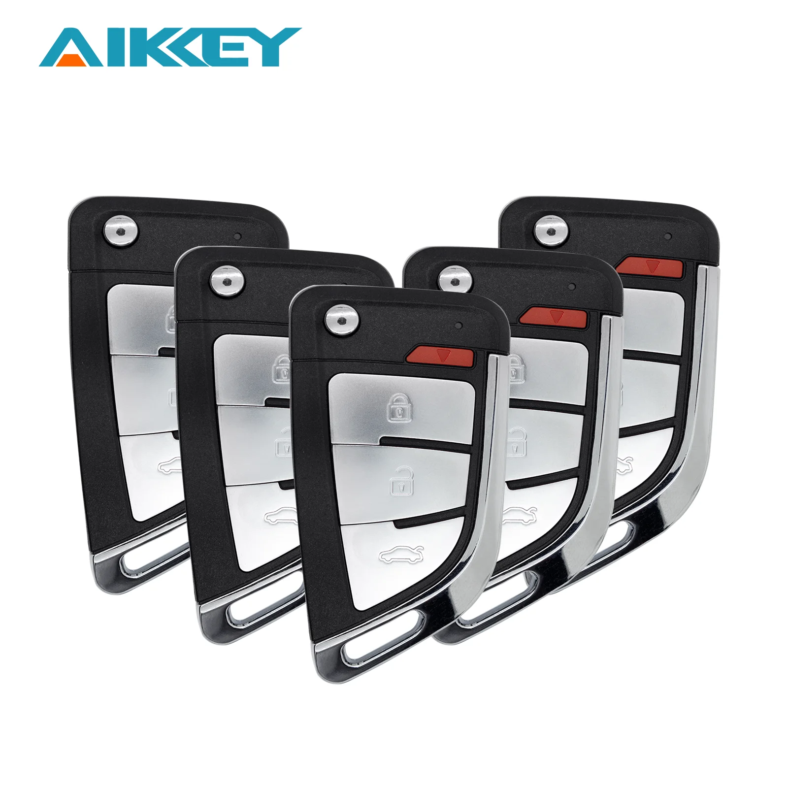 AIKKEY Custodia universale per chiave telecomando per auto a 3 pulsanti serie K3 B con chip per sostituzione chiave telecomando macchina AIK