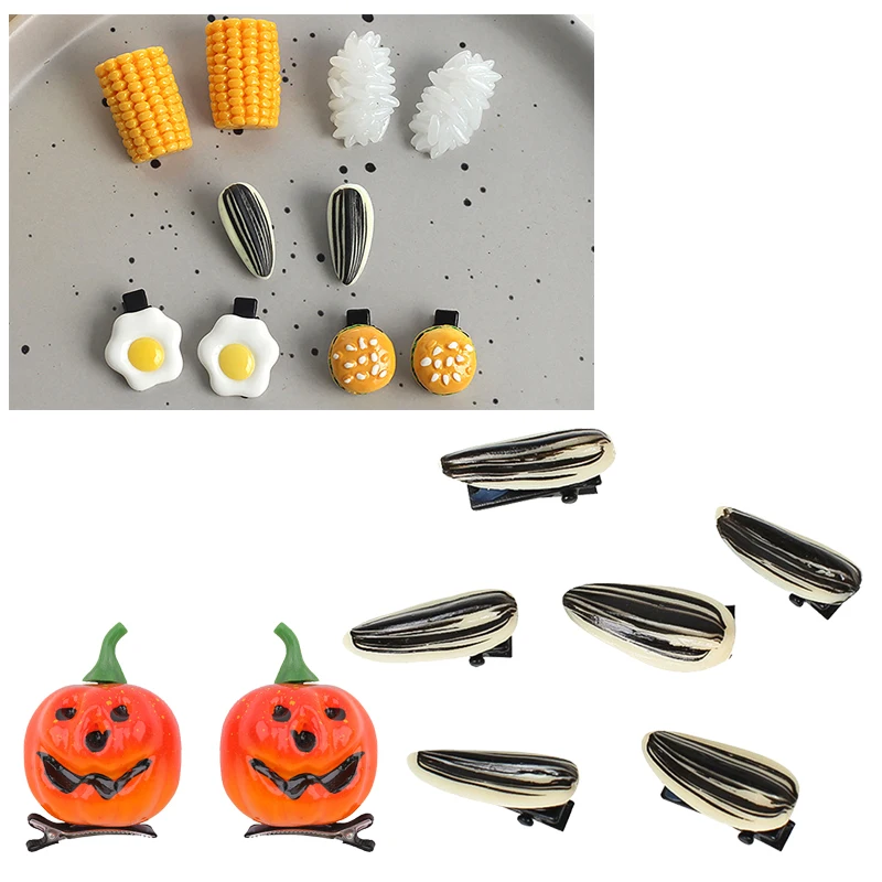 جديد محاكاة الغذاء الفاكهة دبابيس الشعر الإبداعية شخصية البطيخ البذور المشابك مقاطع الشعر مضحك الغذاء دبابيس الشعر