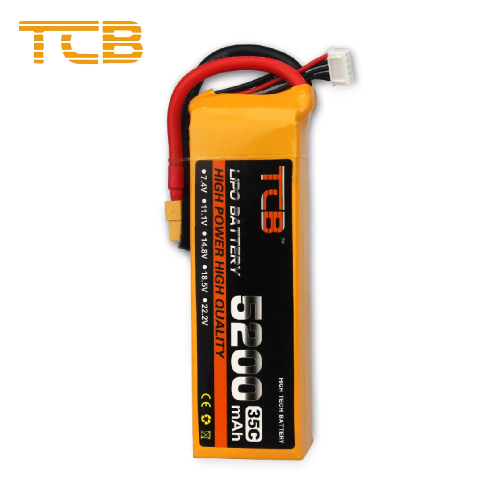 35C 25C 4S 14.8V 5200mAh 60C แบตเตอรี่ของเล่น RC Lipo สำหรับเครื่องบินเฮลิคอปเตอร์สี่ใบพัดโดรนรถยนต์เรือถัง