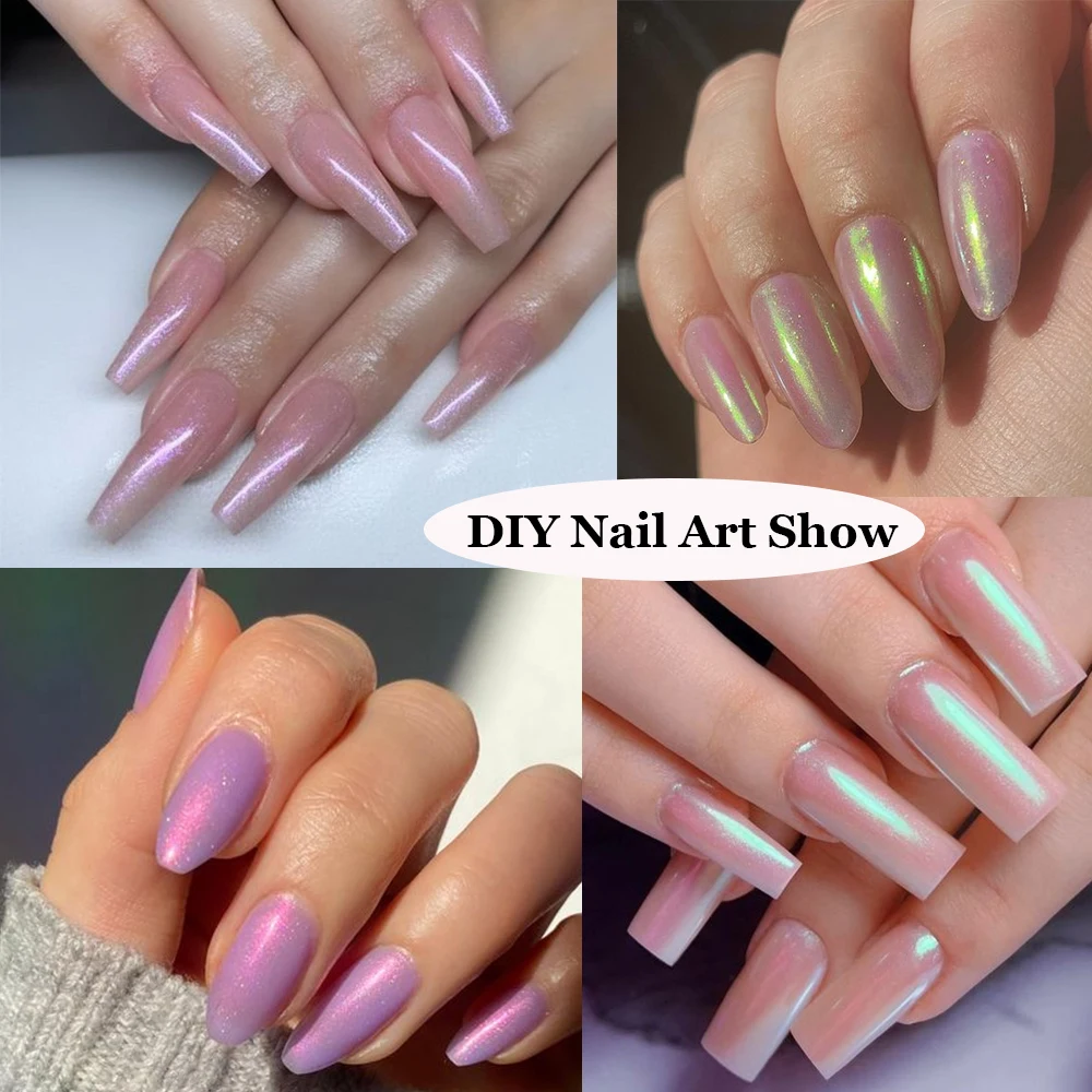 كوديس جل أورورا كروم معطف فوقي بريق هلام طلاء الأظافر شبه دائم الأشعة فوق البنفسجية اللؤلؤ قذيفة الوردي هلام البولندية إنهاء غطاء توبر مسمار #6
