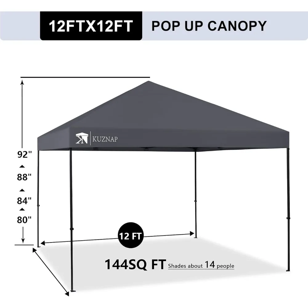 Pop up Canopy Tent Patented EZ Set up Instant Outdoor Canopy with Wheeled Carry Bag Bonus 4 Weight Sandbags, 8 Stakes