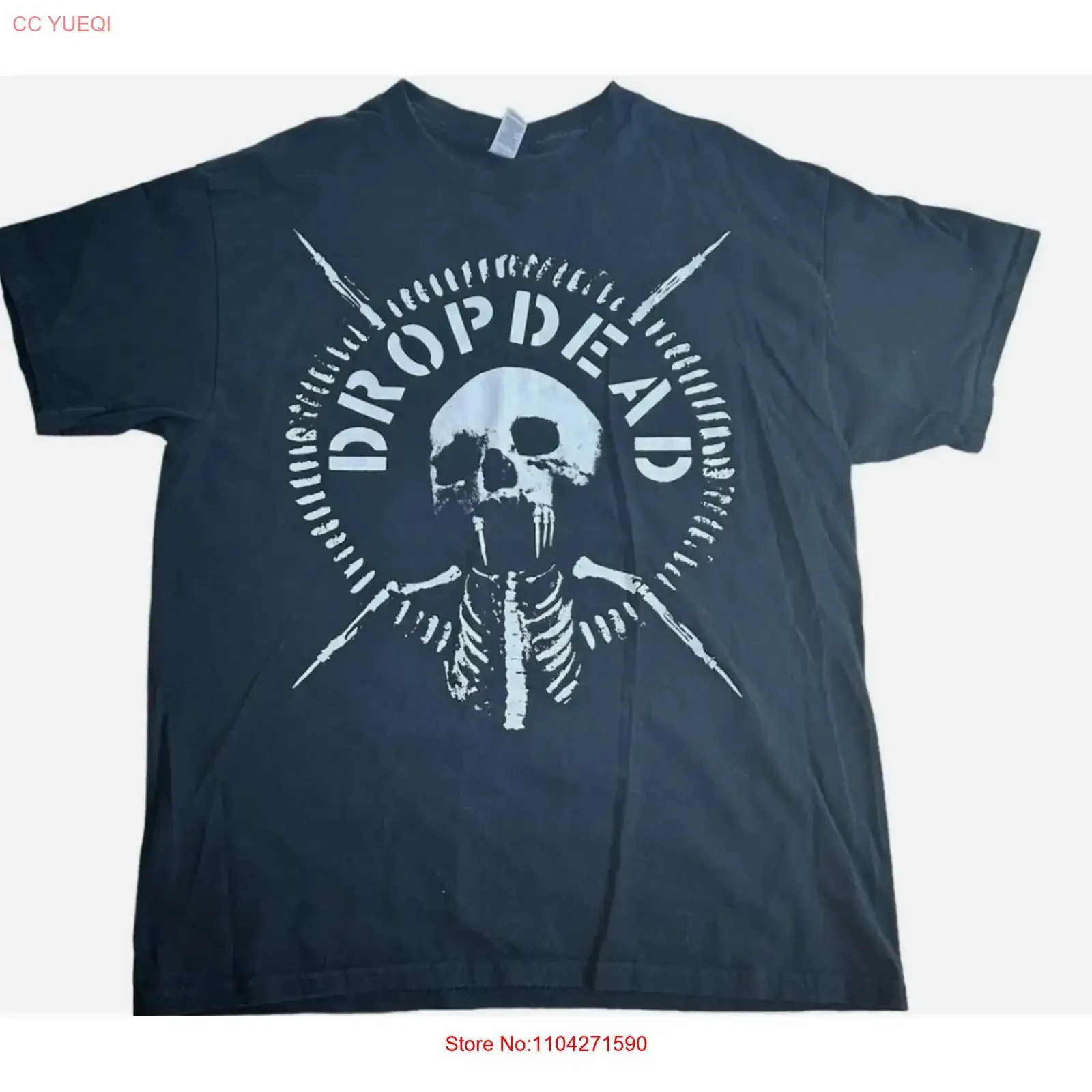 Camiseta Dropdead Hardcore Crust Punk Band Merch Vintage Grindcore Dystopia Y2K vintage lavada, confortável e macia para homem