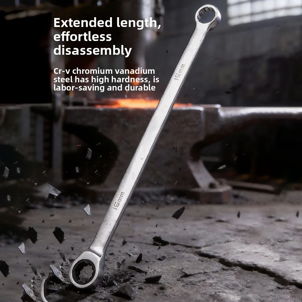 72-Tooth Ratchet Wrench For Confined Spaces 8mm, 10mm, 12mm, 13mm, 14mm, 16mm, 17mm, 19mm, 22mm optional Increases Efficiency 50