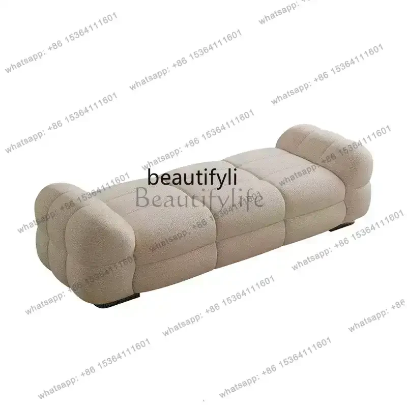 Cream wind simple bedside stool lamb stool, household solid wood bench creativity