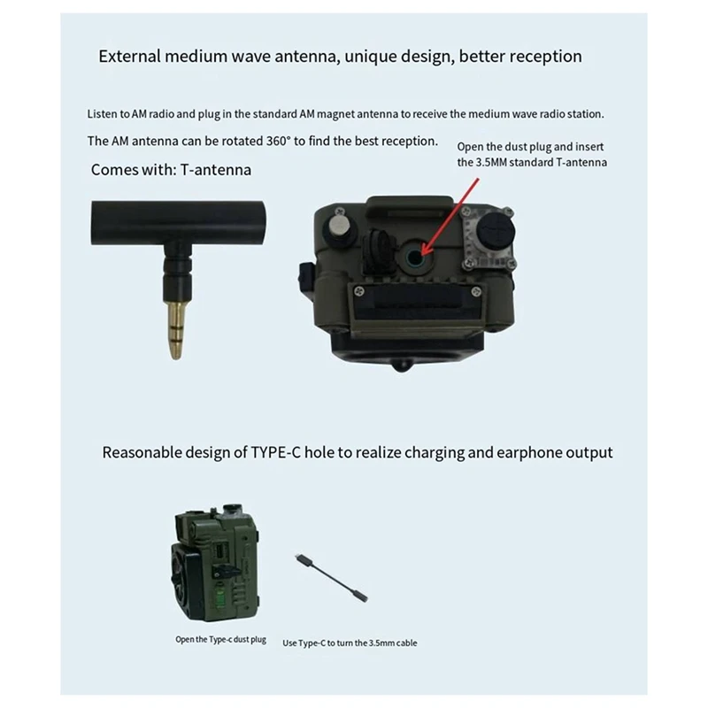 Hanrongda HRD-777 FM MW SW VHF WB Full-Band Bluetooth Radio Fingertip Gyroscope Mini Radio Multi-Function Mini Speaker