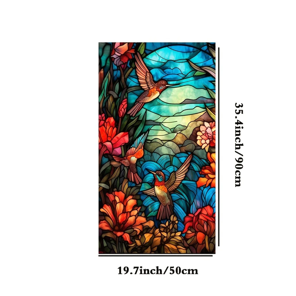 Bloem Vogel Venster Elektrostatische Stickers Privacybescherming Statische Cling Decoratie Herbruikbare Glasstickers voor Thuis Badkamer