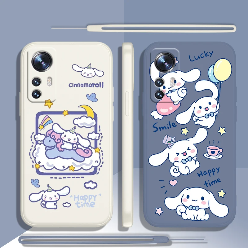 Cinnamoroll Baby Art For Xiaomi Mi 13 12 11 10 Uitra Lite Pro T 12(12X) 11i HyperCharge 5G Liquid Rope Phone Case