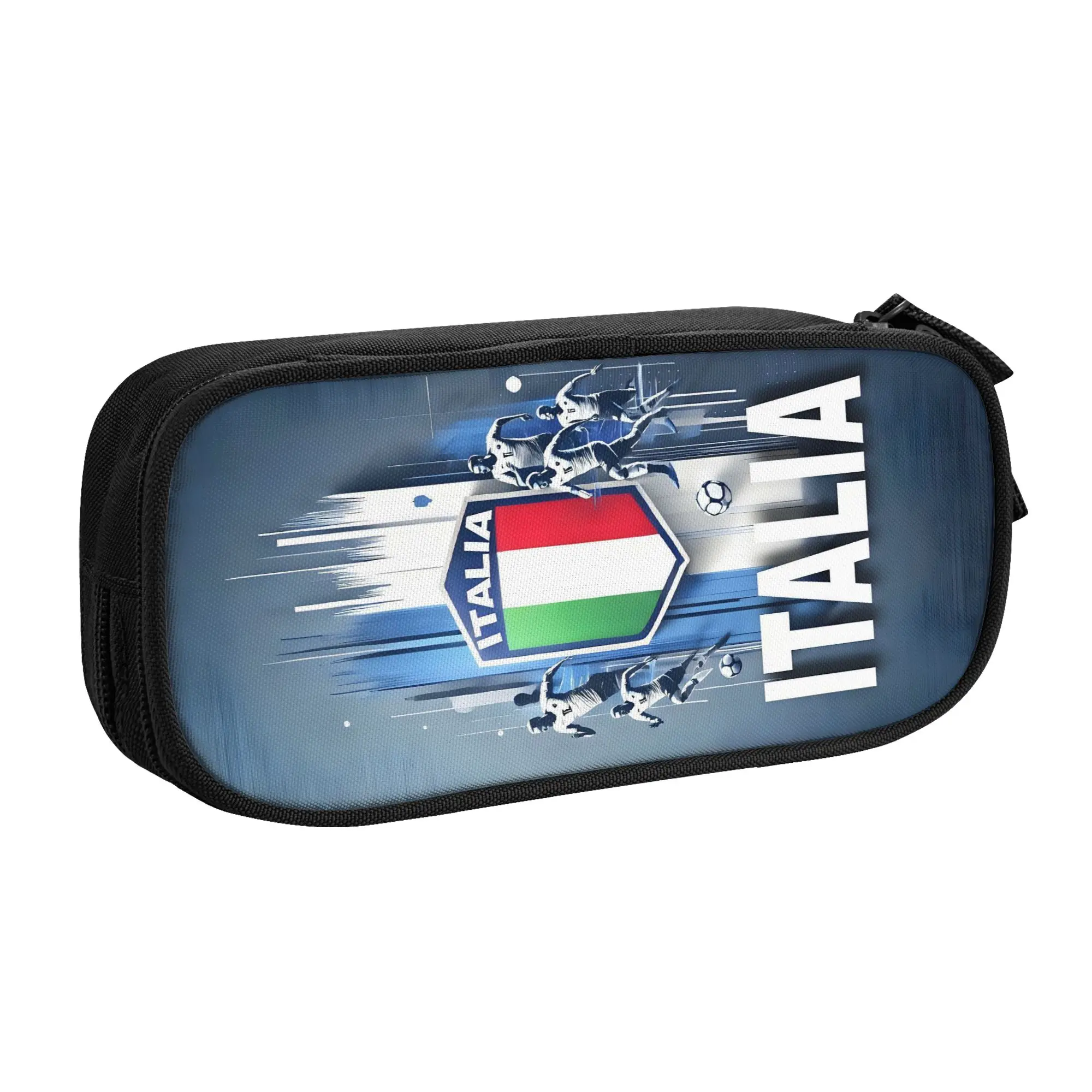 Estuches para lápices Soccer Italia Figc para niños y niñas, gran capacidad de almacenamiento, bolsa para bolígrafos para amantes del fútbol italiano, suministros escolares
