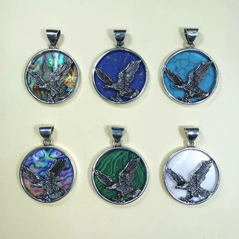 Alloy inlaid shell eagle Dyed mother-of-pearl shell Imitation abalone shell