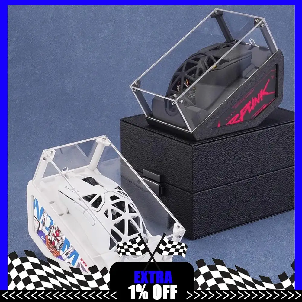 

3D-печать, коробка для дисплея мыши, пылезащитная коробка для хранения, прозрачная акриловая игровая коробка для киберспорта, настольная коробка для дисплея, украшения