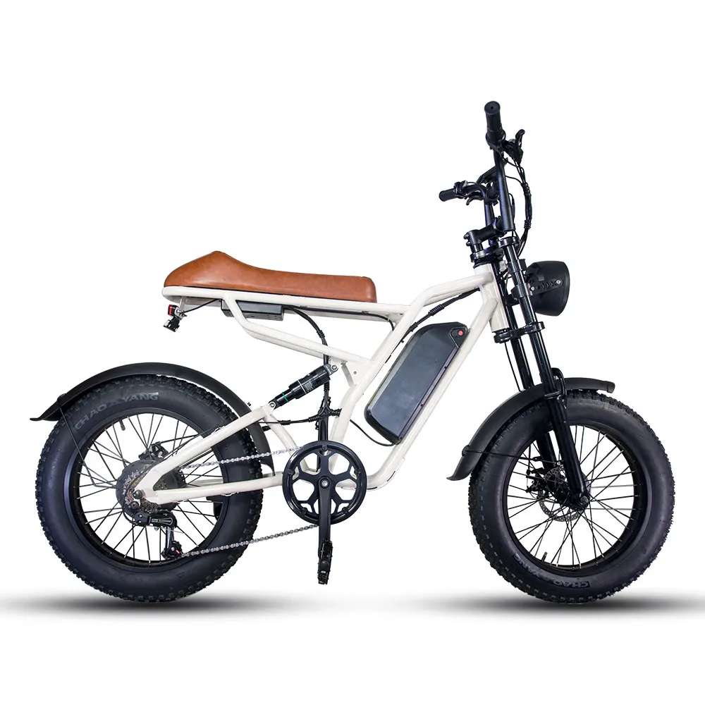 Long-Range 750W Off-Road E-Bike with 20x4" Fat Tires, 48V 15.6Ah Removable Battery. 50km Range, 43km/h Top Speed, Dual Comfort Seats, Front Suspension, Shimano 7-Speed. 3 Riding Modes, IPX4 Waterproof. Fast US Shipping