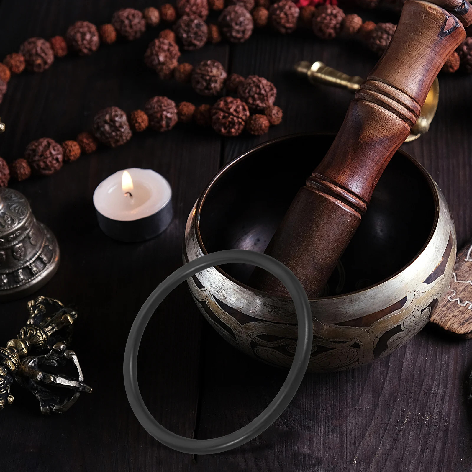 

7Pcs Music Singing Bowl Rubber Ring High Class Materials Long Lasting Gift for Buddhism Excellent Experience Singing Bowl Parts