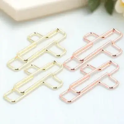 

20Pcs Novelty Shaped Cross Paper Clips Smooth Exquisite Metal Office Paper Clips for Photo Albums Cards Envelopes Bookmarks