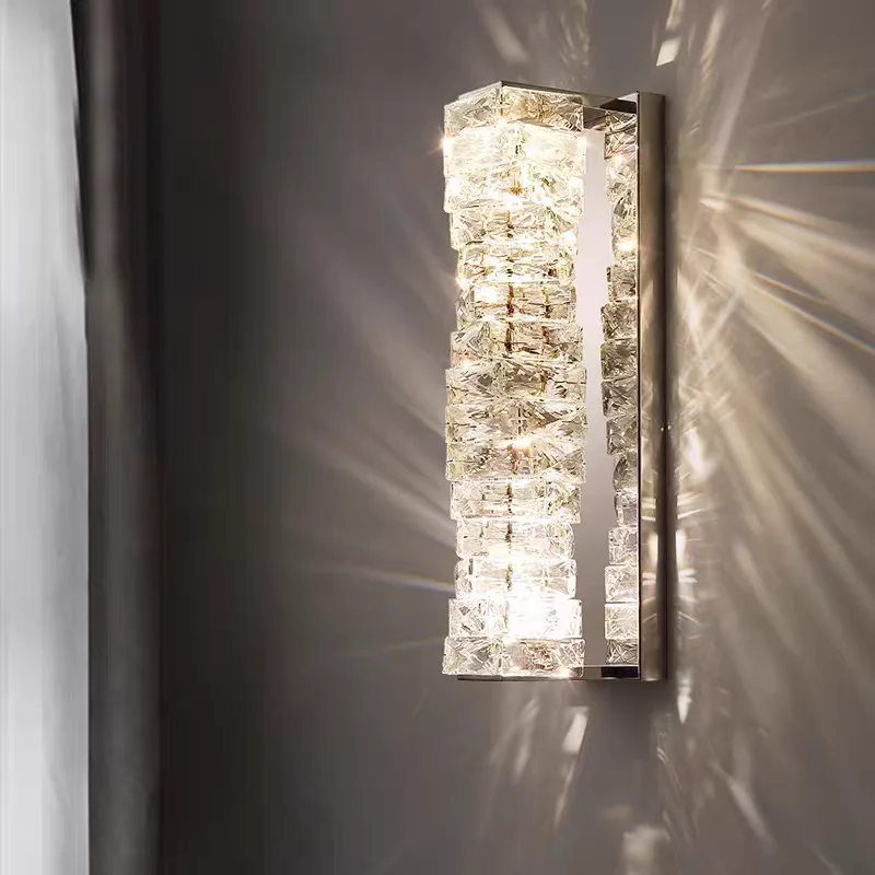 

Светодиодный настенный светильник класса люкс с кристаллами для гостиной, спальни, декора изголовья кровати, высококачественное минималистичное освещение
