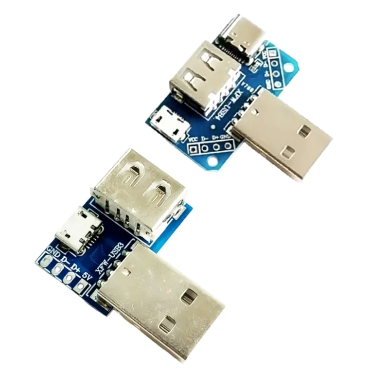 USB Adapter Board Male To Female Conversion MicroUSB To Header/Type-C Module DIY
