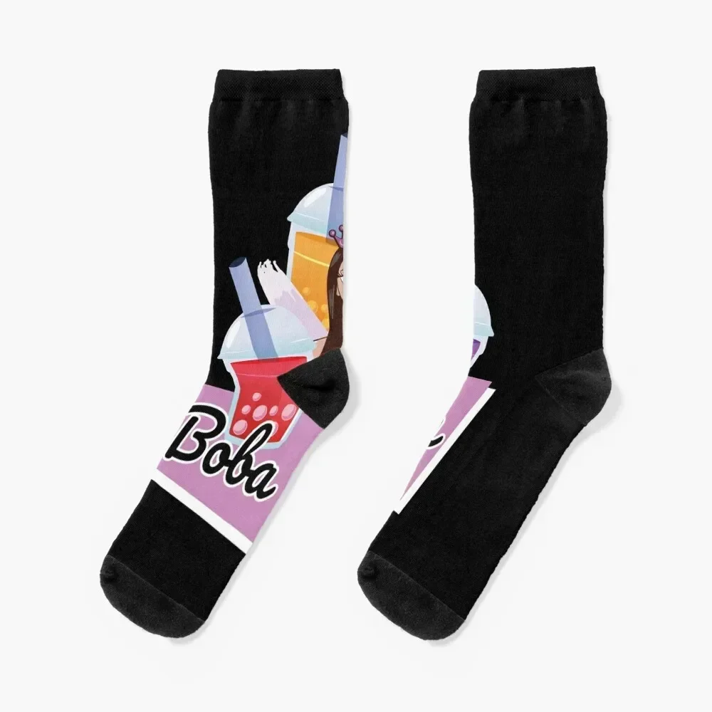 

Bubble Milk Tea Lover Gift for a Women Boba Queen Socks retro Climbing Socks For Women Men's