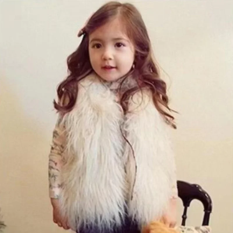 

Fashion Baby Girl Faux Fur Vest Mom Daughter Waistcoats Toddler Child Jacket Outerwear Winter Princess Vest Baby Clothes 1-12Y