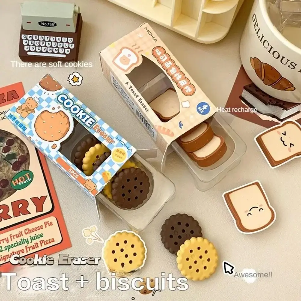 NEW Cartoon Fun Snack Eraser Students Stationery School Supplies Chocolate Shape Eraser Gift Eraser