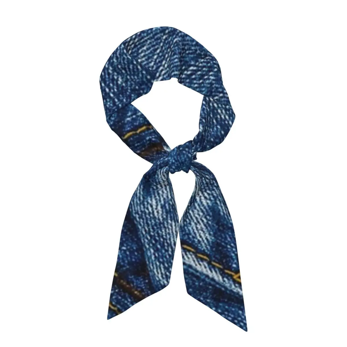 Clothes Button Diagonal Up I Love Bluejeans Denim Women Long Narrow Scarf Silky Skinny Scarf Multi-use Neck Head Wrap for