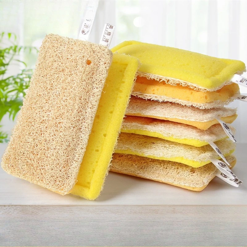 

Natural Loofah Kitchen Scrub Sponge | Heavy-Duty Decontamination Cleaning Pad for Dish & Pot Washing
