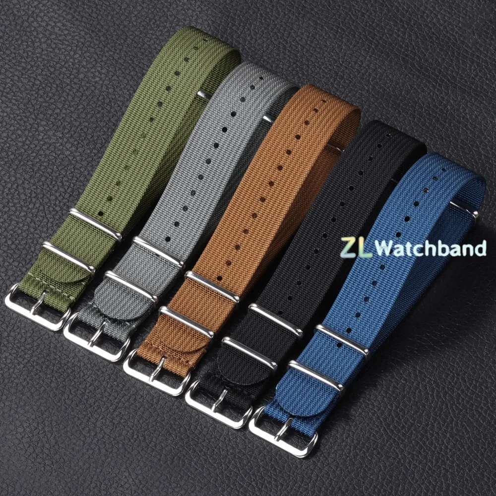 新しいリブ付きナイロン時計バンド 18 ミリメートル 20  - Nylon Nato Strap のレビューと価格