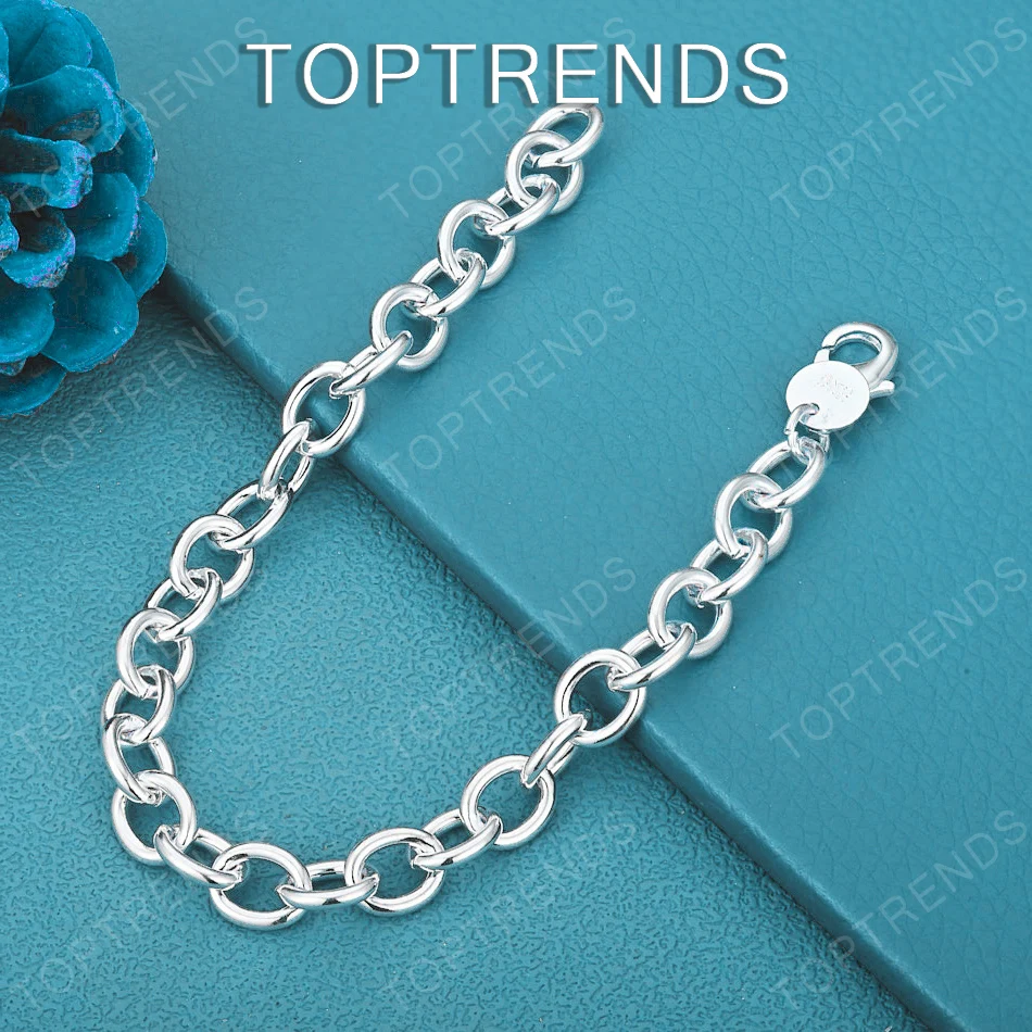 

20 см, 8 дюймов, модный персонализированный мужской браслет из стерлингового серебра 925 пробы, ювелирные изделия для женщин, простой подарок на день рождения, аксессуары