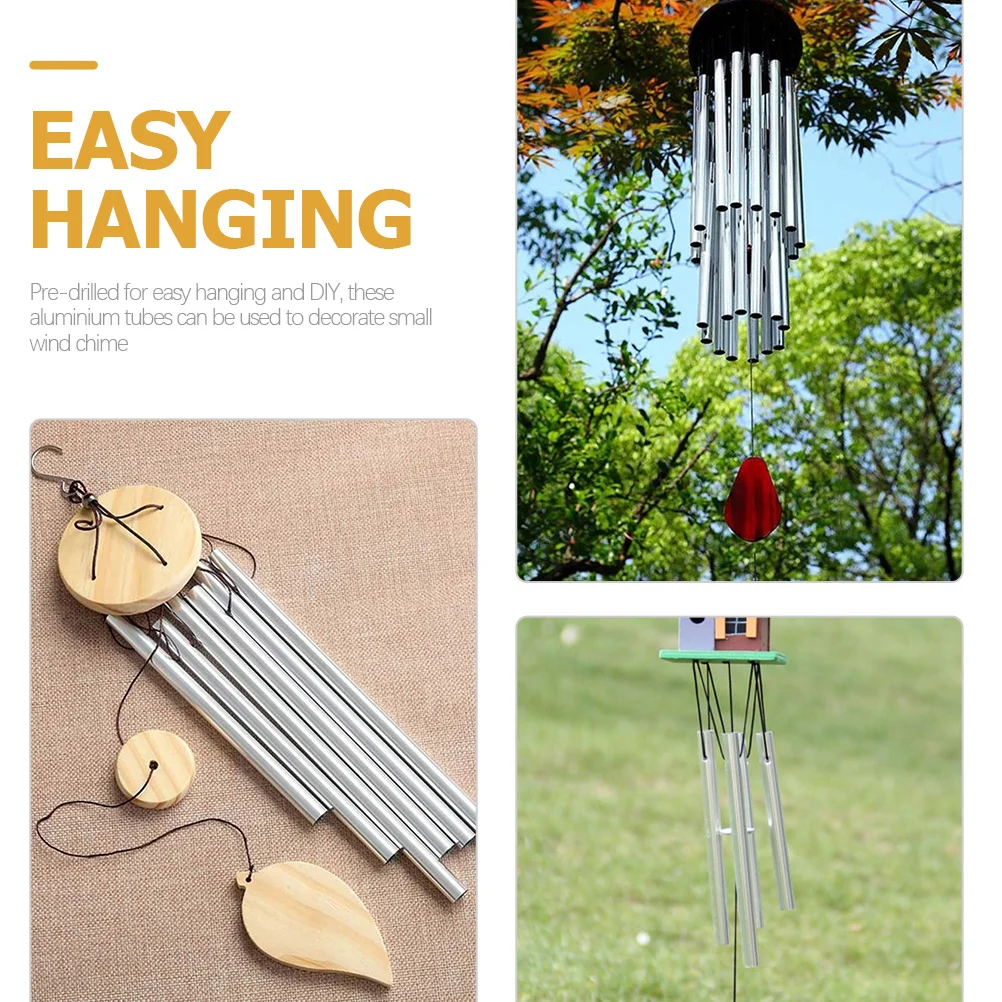 

12pcs Wind Chime Tubes Aluminum Diy Hanging Pendant For Garden Yard Porch Wind Chime Crafting Material Metal Tube Parts Supplies
