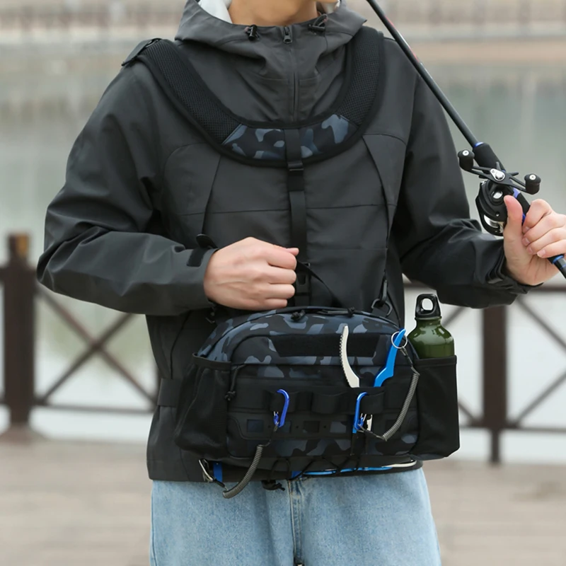 

Рыболовный жилет, рюкзак, тактическая нагрудная сумка Molle, уличная многоцелевая сумка для пешего туризма, скалолазания, большая поясная сумка для спортивной охоты