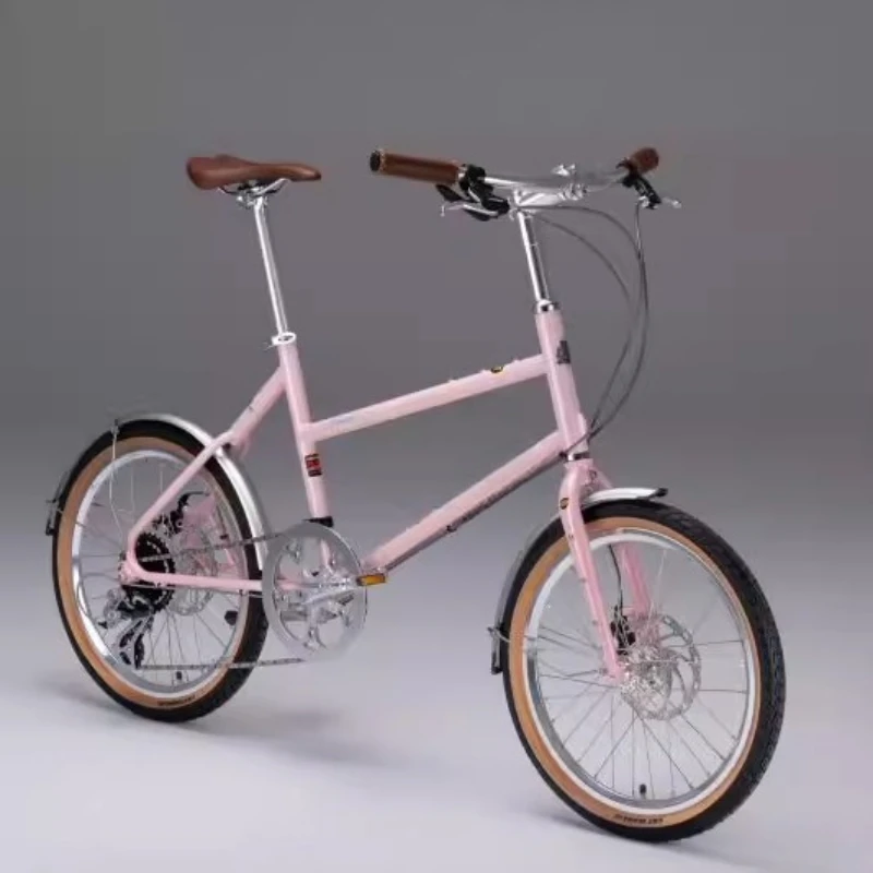 Chrome-molybdenum steel wheel urban commuter bicycle, rouge powder