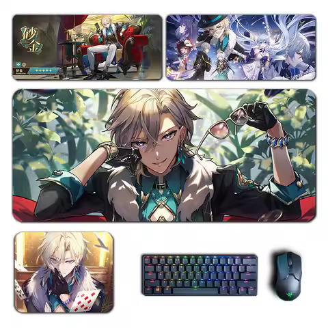Honkai Aventurine Mouse Pad Honkai Star Rail Large Mousepad Computer Keyboard XXL Padding Anime Pc Gaming Accessories Desk Mat