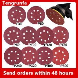 8 Hole 125mm Sandpaper Woodworking Metal Grinding Disc Abrasive Polishing Tool 40/60/80/1000/2000/3000/5000 Grit Sanding Discs